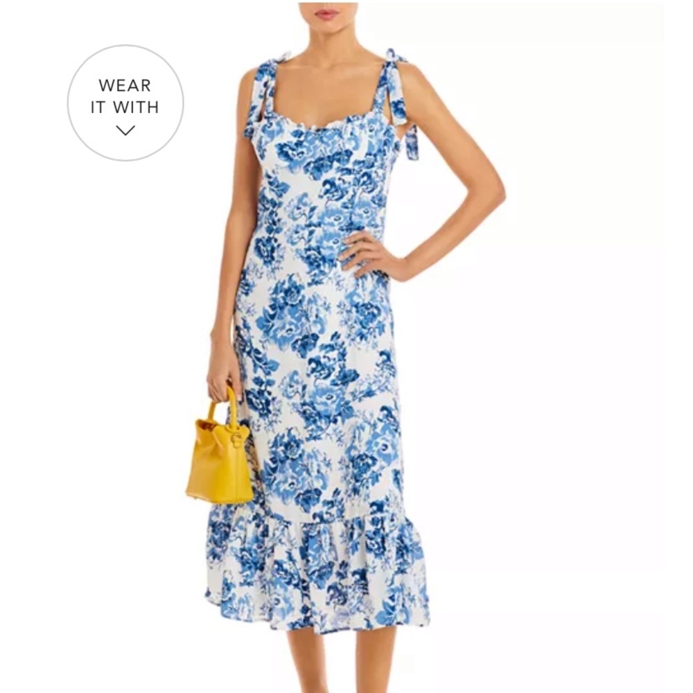 NWT AQUA Toile De Jouy Sleeveless Floral Midi Dress - 100% Exclusive